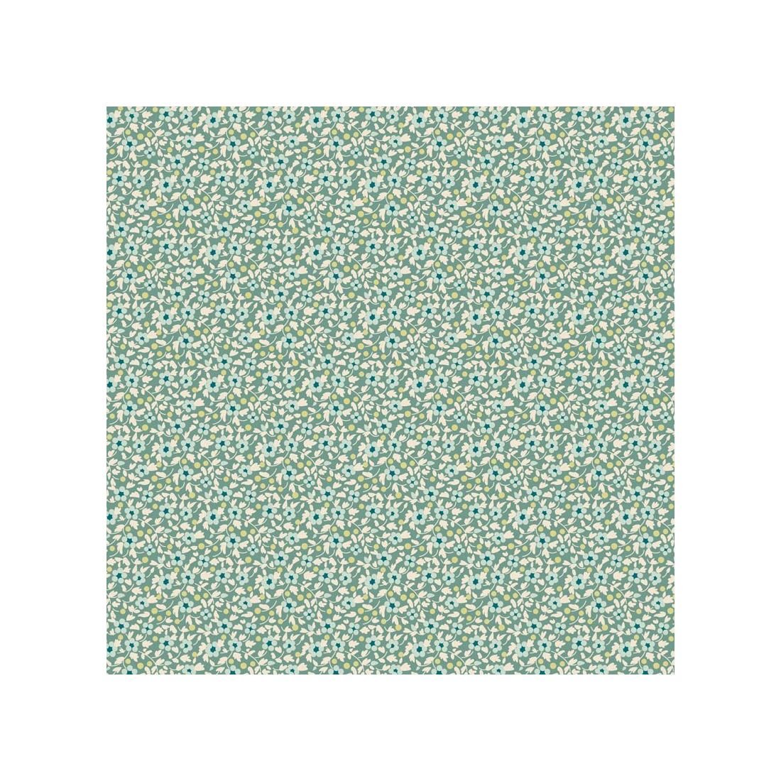Tilda Brie Basics Teal 130191 Floral Cotton Fabric