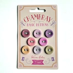 Tilda Chambray Basic Buttons – Cool & Warm Colors