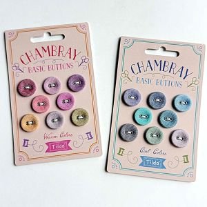 Tilda Chambray Basic Buttons – Cool & Warm Colors