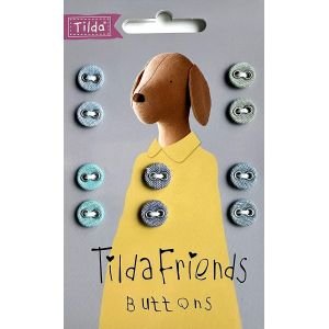 Tilda Friends Buttons 9mm – Dove White, Warm & Cool Colors