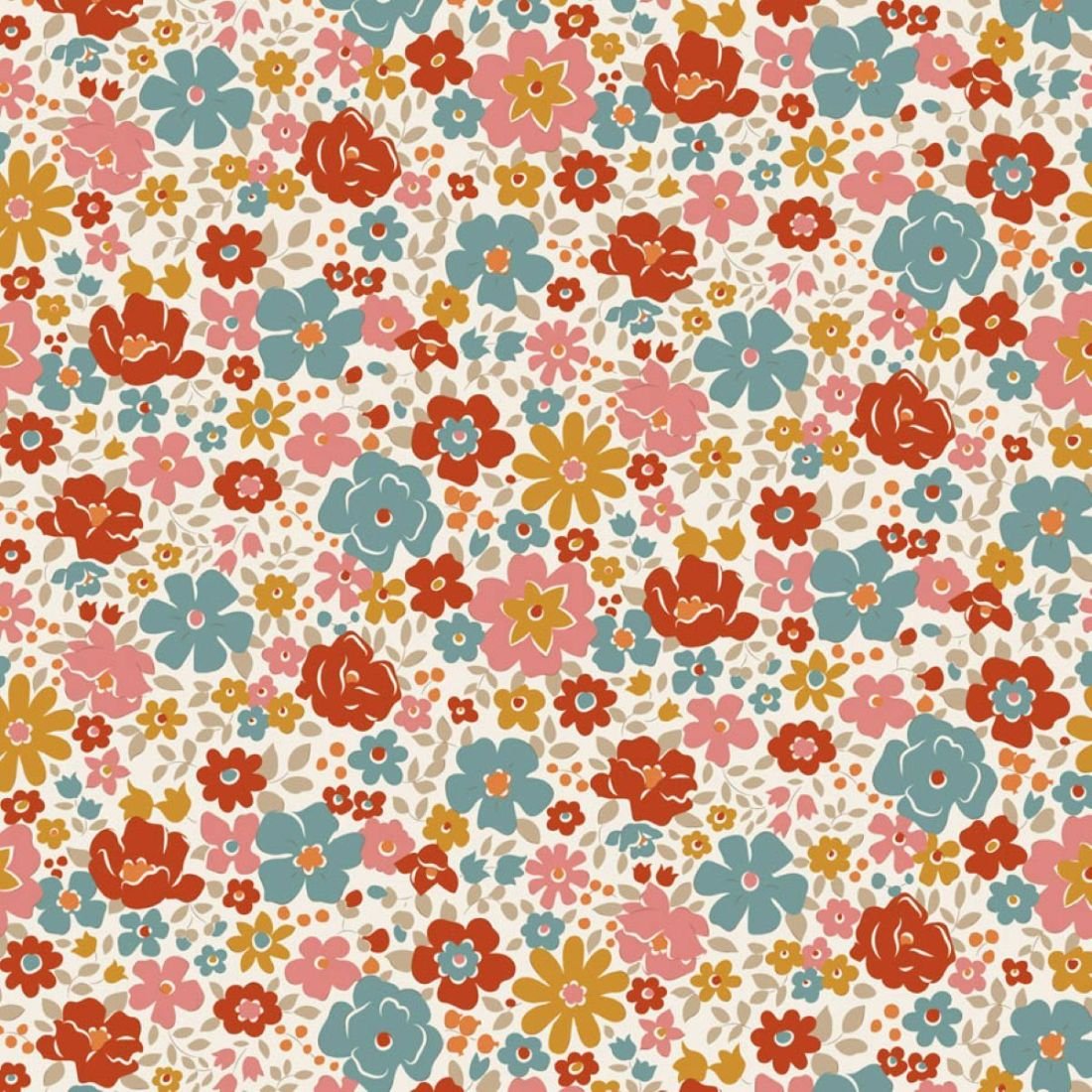 Tilda Village Life Esther Warm Cream 100681 Fabric