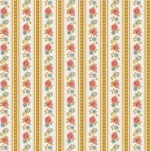 Tilda Village Life Agnes Ochre 100683 Floral Fabric