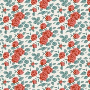 Tilda Village Life Margot Rust 100684 Floral Fabric