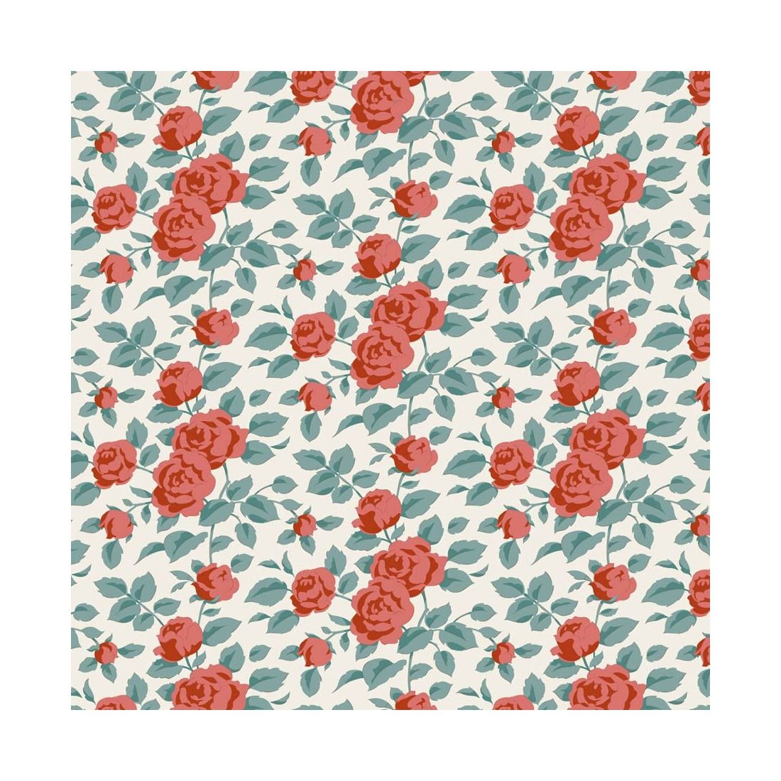 Tilda Village Life Margot Rust 100684 Floral Fabric