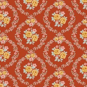 Tilda Village Life Mable Rust 100687 Floral Fabric