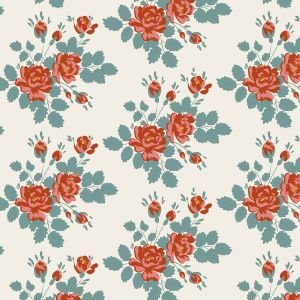 Tilda Village Life Myrtle Teal 100688 Floral Fabric