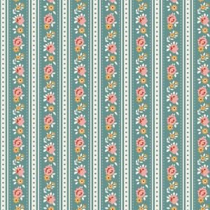 Tilda Village Life Agnes Teal 100690 Floral Fabric
