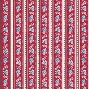Tilda Village Life Agnes Burgundy 100693 Floral Fabric