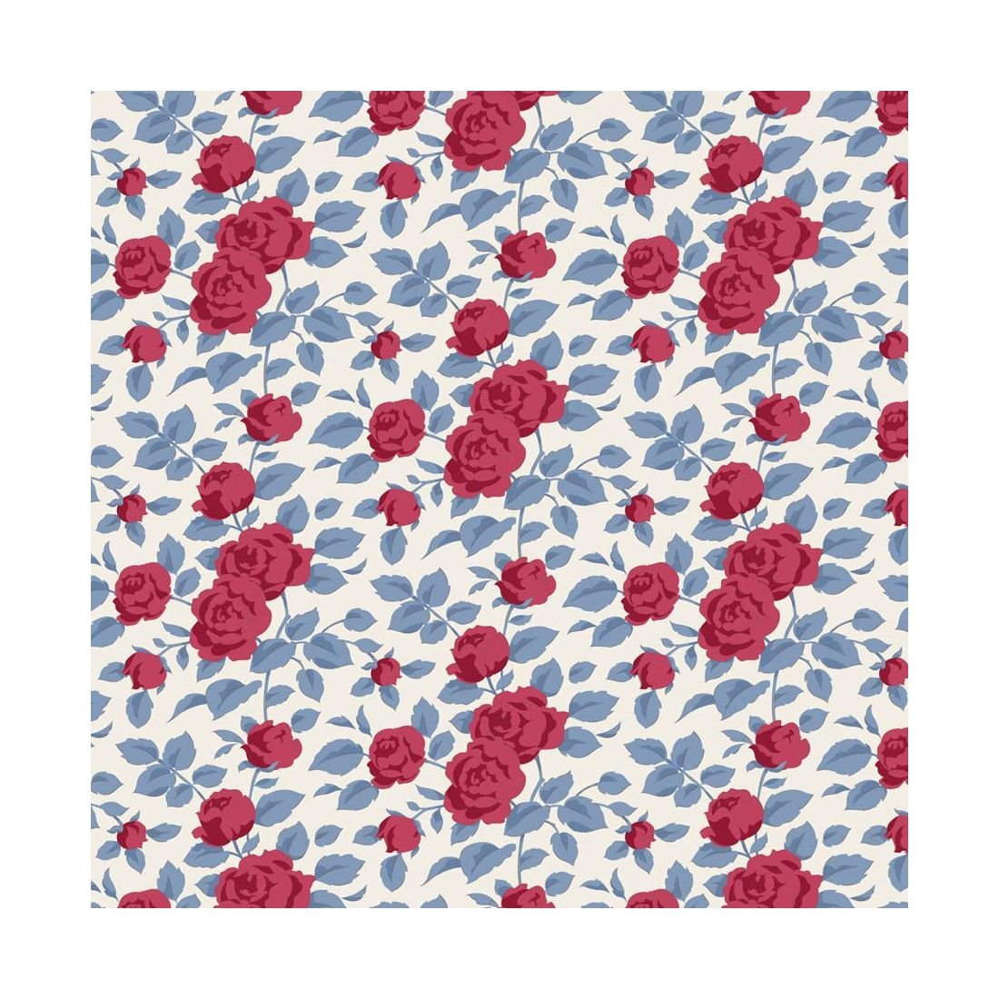 Tilda Village Life Margot Burgundy 100694 Floral Fabric