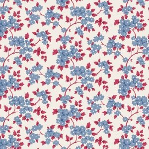 Tilda Village Life Ruth Blue 100696 Floral Fabric