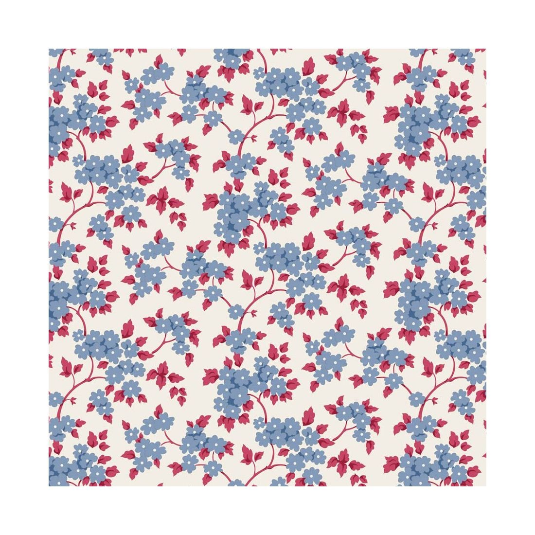 Tilda Village Life Ruth Blue 100696 Floral Fabric