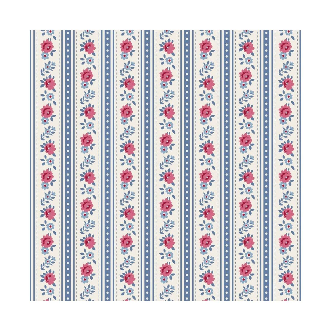 Tilda Village Life Agnes Blue 100700 Floral Fabric