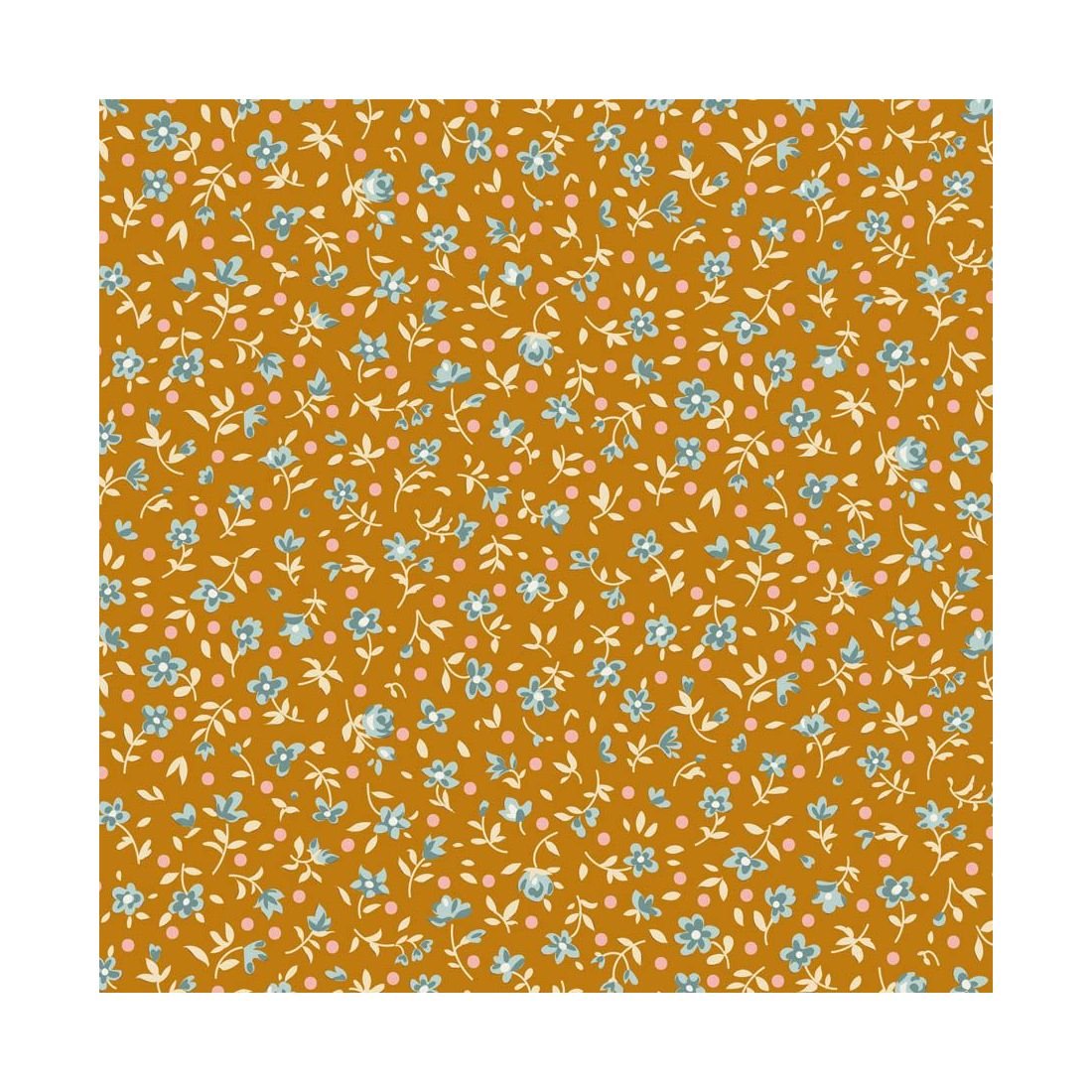 Tilda Village Life Mae Ochre 110174 Blender Fabric