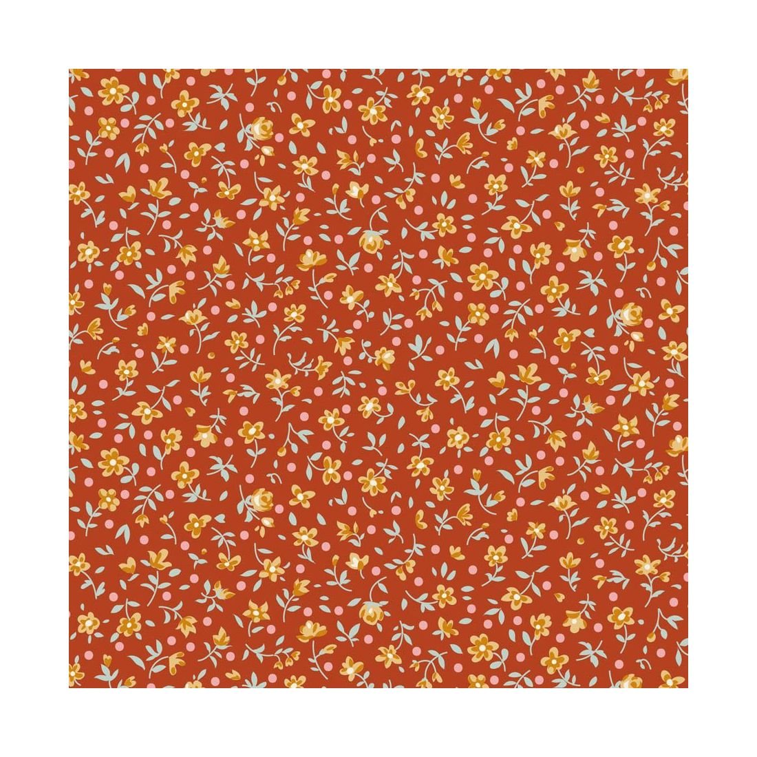 Tilda Village Life Mae Rust 110176 Blender Fabric
