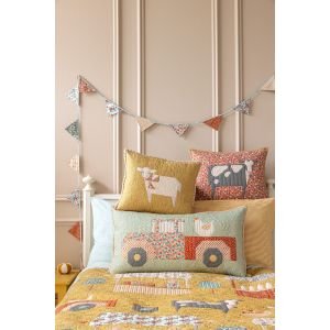 Tilda Village Life Mae Teal 110178 Blender Fabric
