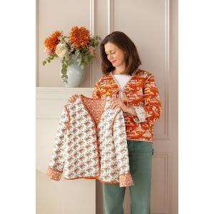 Tilda Village Life Mae Teal 110178 Blender Fabric