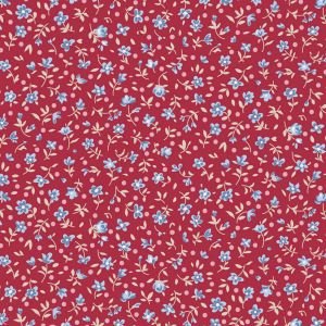 Tilda Village Life Mae Burgundy 110183 Blender Fabric