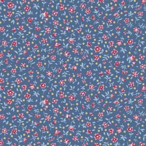 Tilda Village Life Mae Blue 110185 Blender Fabric