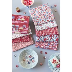 Tilda Village Life Mae Blue 110185 Blender Fabric