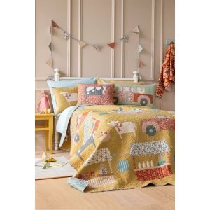 Tilda Village Life Mae Blue 110185 Blender Fabric