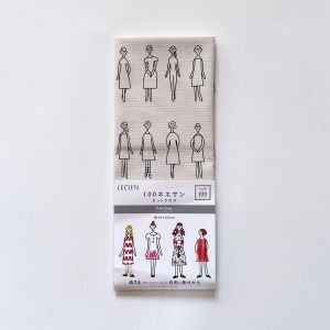 COSMO Preprinted 100 Ladies – Pale Gray Fabric Panel | 40×52 cm | Made in Japan