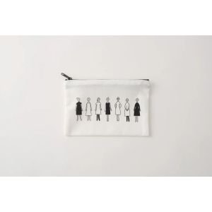COSMO 100 Ladies White Embroidery Pouch | Lecien Japan