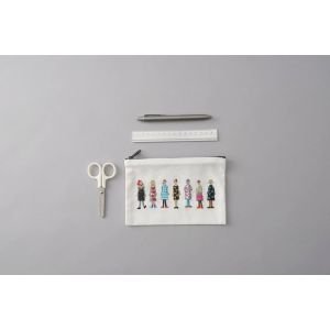 COSMO 100 Ladies White Embroidery Pouch | Lecien Japan