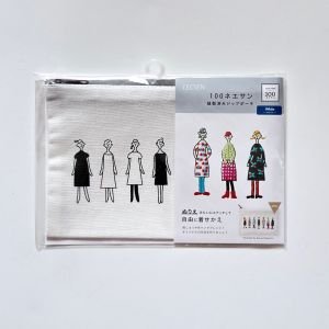 COSMO 100 Ladies White Embroidery Pouch | Lecien Japan
