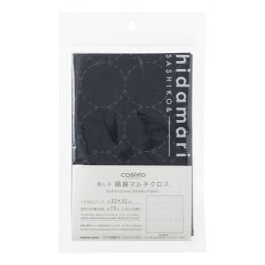 COSMO Hidamari Navy Preprinted Sashiko Cloth 32 cm