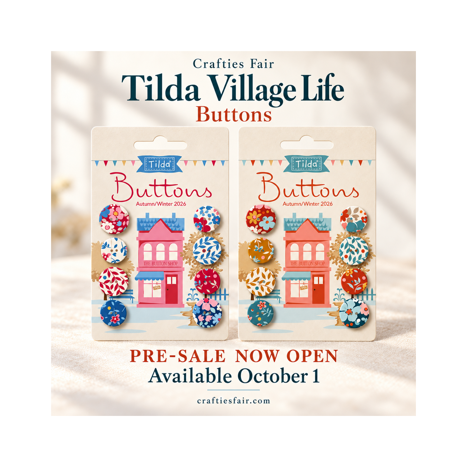 Tilda Village Life Winter Buttons 400081 | Crafties Fair