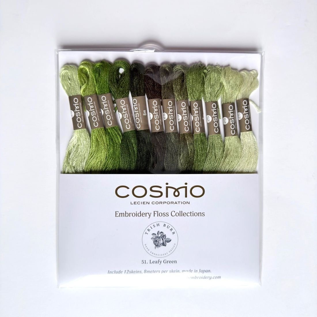 Cosmo Embroidery Floss – Leafy Green Pack (12 Skeins)