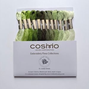 Cosmo Embroidery Floss – Leafy Green Pack (12 Skeins)