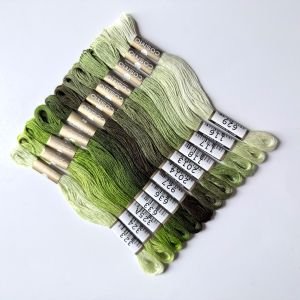 Cosmo Embroidery Floss – Leafy Green Pack (12 Skeins)