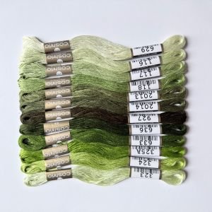 Cosmo Embroidery Floss – Leafy Green Pack (12 Skeins)