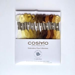 Cosmo Embroidery Floss Assorted Pack – Golden Wheat (12 Skeins) | Premium 100% Cotton Japanese Embroidery Thread Set