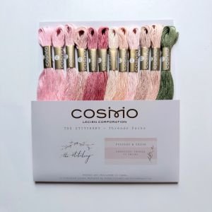 COSMO Embroidery Thread – Peaches & Cream (12 Skeins) | 100% Cotton Japanese Embroidery Floss