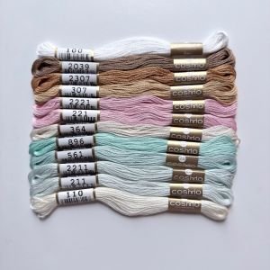 COSMO Embroidery Thread – Holiday Baking (12 Skeins) | 100% Cotton Japanese Embroidery Floss