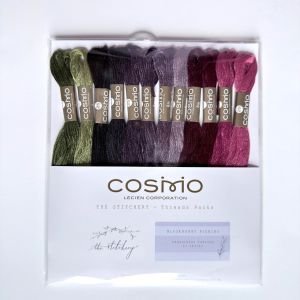 COSMO Embroidery Thread – Blackberry Picking (12 Skeins) | 100% Cotton Japanese Embroidery Floss