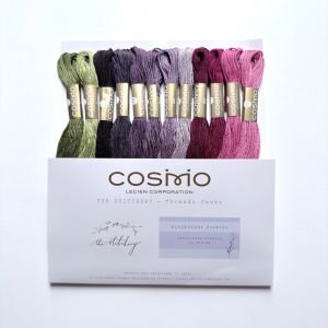 COSMO Embroidery Thread – Blackberry Picking (12 Skeins) | 100% Cotton Japanese Embroidery Floss