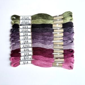 COSMO Embroidery Thread – Blackberry Picking (12 Skeins) | 100% Cotton Japanese Embroidery Floss