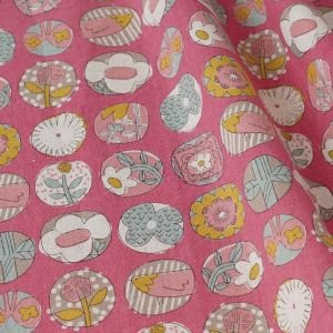 Button Peach Garden Japanese Cotton Linen Canvas Fabric | 43" Width