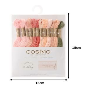 COSMO Embroidery Thread – Peaches & Cream (12 Skeins) | 100% Cotton Japanese Embroidery Floss
