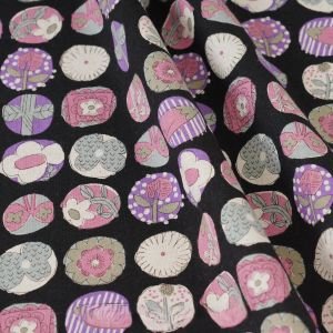 Button Midnight Garden Japanese Cotton Linen Canvas Fabric | 43" Wide | Made in Japan