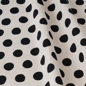 Natural Dots – Japanese Cotton Linen Canvas Fabric | 110cm | 80/20 Canvas