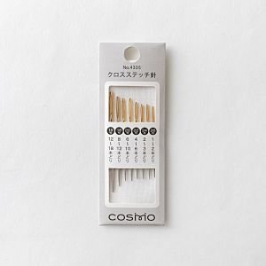 COSMO Cross-Stitch Needle 4305 – Assorted Sizes (8 pcs) | Japanese Steel Embroidery Needles