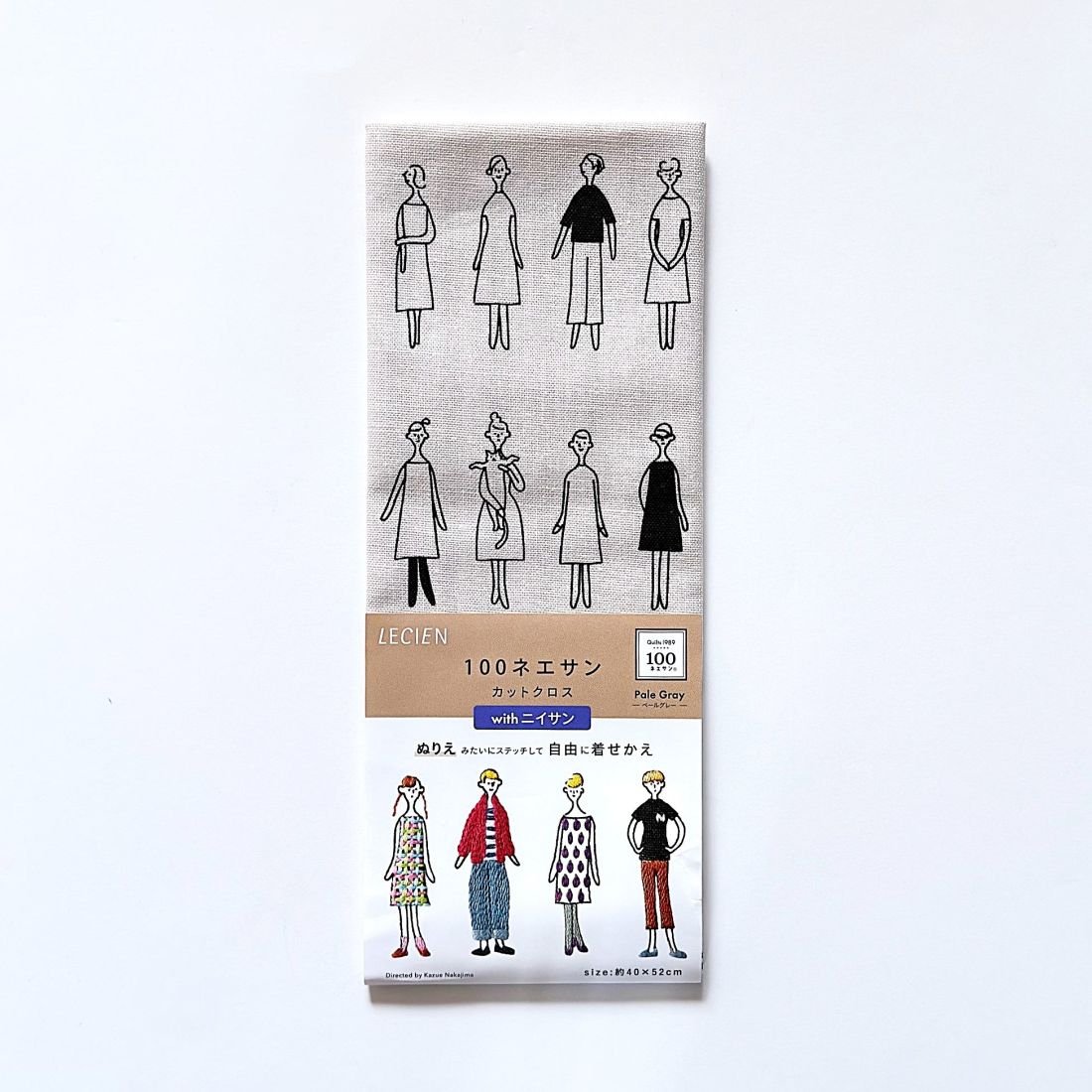 COSMO 100 Ladies Preprinted Fabric – 100 Neesan Pale Gray | Kazue Nakajima